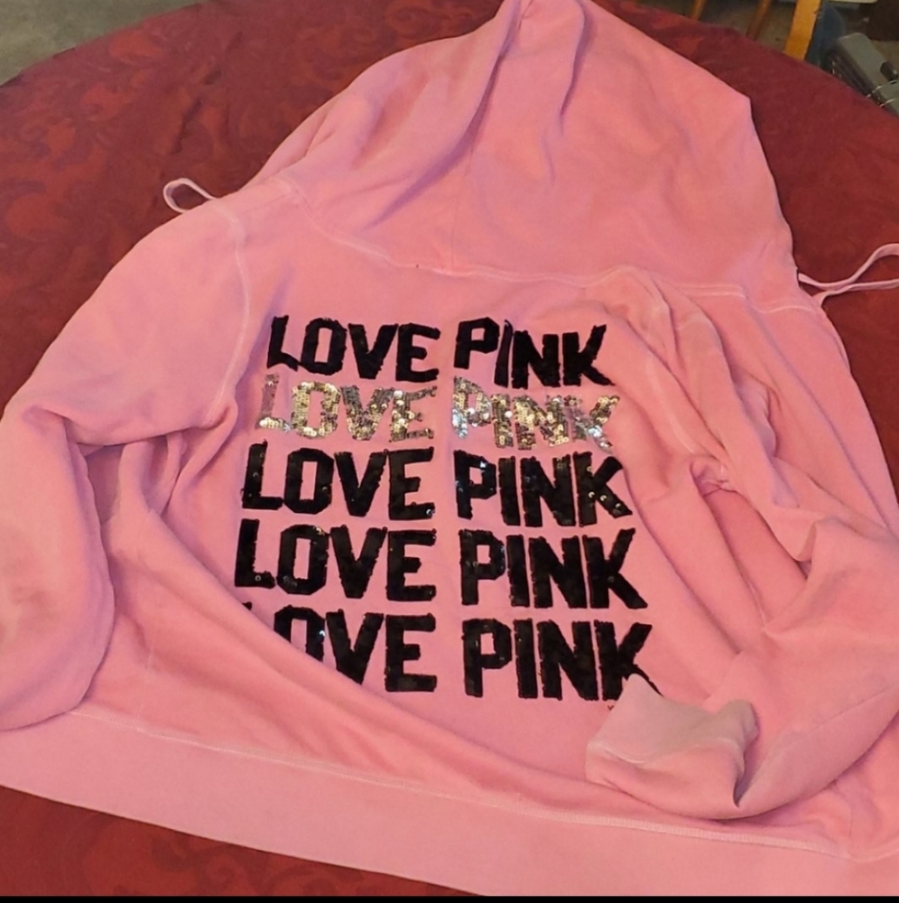 Vs Pink Mega Bling Hoodie Large 💟